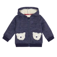 Debenhams  Mantaray - Baby boys blue teddy bear pocket hoodie