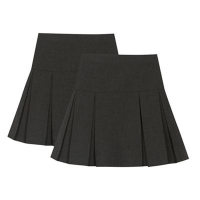 Debenhams  Debenhams - 2 pack girls grey kilt skirts