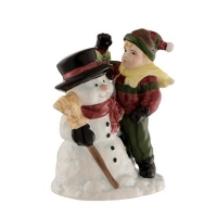 Debenhams  Aynsley China - Snowman and boy figurine
