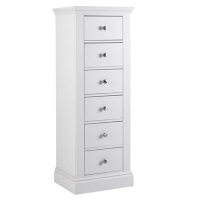 Debenhams  Debenhams - White Oxford tall 6 drawer chest
