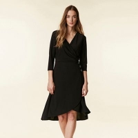 Debenhams  Wallis - Black wrap fit and flare dress