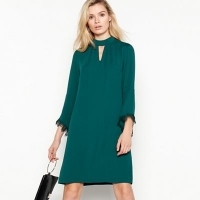 Debenhams  Debut - Dark green lace cuff dress