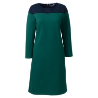 Debenhams  Lands End - Green womens colour block shift dress with 3-qu