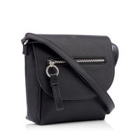 Debenhams  The Collection - Black zip front faux leather cross body bag