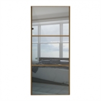 Homebase Spacepro Linear Windsor Oak Frame Mirror Sliding Door - 762mm
