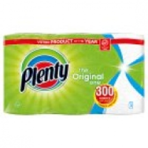 Plenty White Kitchen Roll 300 Sheets £3.00