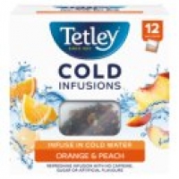 Asda Tetley Cold Infusions 12 Peach & Orange Teabags