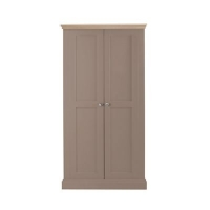 Corndell - Lime oak and dark grey Oxford double wardrobe