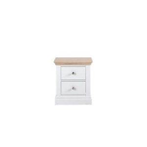 Corndell - Lime oak and white Oxford bedside cabinet with