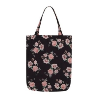 Debenhams  Mantaray - Black Rose Print Foldaway Shopper Bag