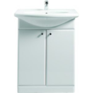 White Gloss Vanity Unit & Basin 550mm