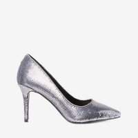 Debenhams  Dorothy Perkins - Silver pewter ezzy sequin court shoes