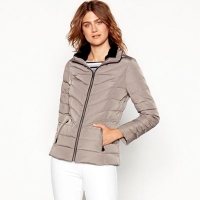 Debenhams  Maine New England - Taupe fur trim hooded padded down jacket