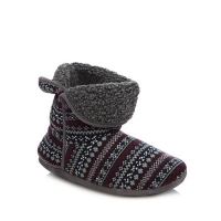 Debenhams  Mantaray - Red Fair Isle knitted slipper boots