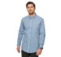 Debenhams  Maine New England - Blue small boxed check tailored fit shir