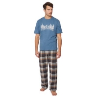 Debenhams  Lounge & Sleep - Blue checked pyjama set