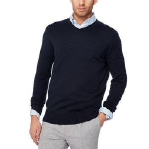J by Jasper Conran - Navy v-neck Merino wool jumper &pound;36.00
