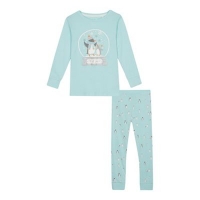 Debenhams  bluezoo - Girls aqua penguin print pyjama set