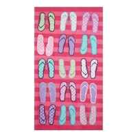 Debenhams  Home Collection - Pink flip flop print beach towel