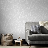 Debenhams  Superfresco Easy - Grey Innocence Twig Wallpaper