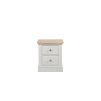 Debenhams  Corndell - Lime oak and grey Oxford bedside cabinet with 2