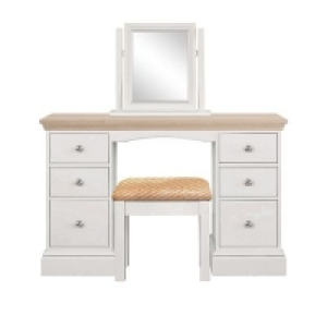 Corndell - Lime oak and grey Oxford dressing table with mi