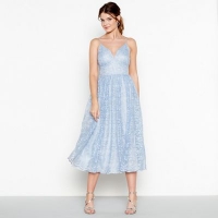 Debenhams  Debut - Light blue Madeline embroidered v-neck midi dress