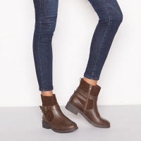 Debenhams  Good for the Sole - Chocolate brown faux leather Grey wide