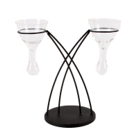 BargainCrazy  Glass and Metal Ornamental Tealight Holder - Double