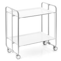 RobertDyas  Hahn Gala Folding 2 Tier Kitchen Trolley White with Grey Fra