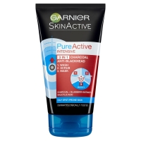 Wilko  Garnier Pure Active 3in1 Charcoal Blackhead Mask Wash Scrub 