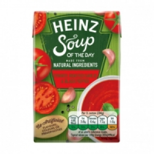 HEINZ SOUP OF THE DAY TOMATO, ROASTED GARLIC & BLACK PEPPER  £0.39