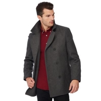 Debenhams  The Collection - Grey double breasted pea coat