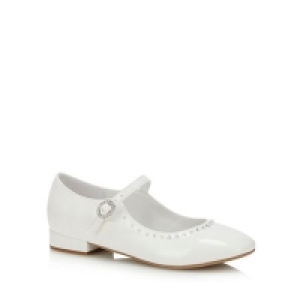 Occasions - Girls White Patent Diamante Pumps £19.20