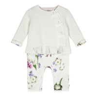 Debenhams  Baker by Ted Baker - Baby girls off white and navy quilted 