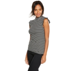 V by Very Ruffle Sleeve Rib T-Shirt