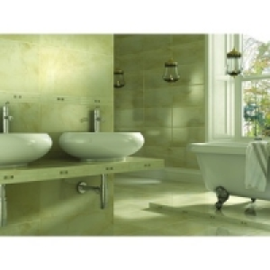 Wickes Onyx Beige Gloss Stone Effect Ceramic Wall & Floor Ti