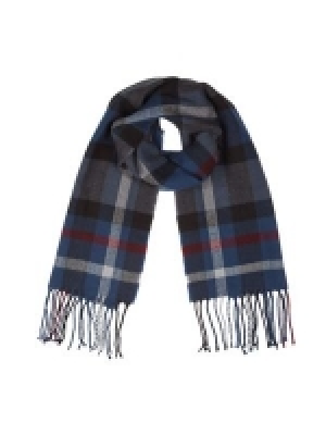 Burton - Navy large scale check scarf