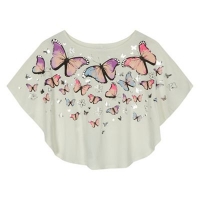 Debenhams  bluezoo - Girls cream butterfly print cape top