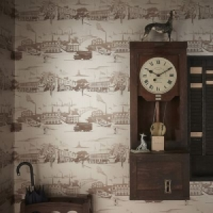 Debenhams  Boutique - Gold northern toile wallpaper