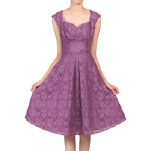 Debenhams  Jolie Moi - Dark purple crossover bust lace prom dress