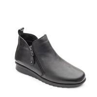 Debenhams  Padders - Black leather Berry mid heel wide fit boots