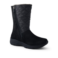 Debenhams  Lands End - Black quilted side-zip winter boots