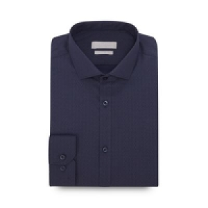 Debenhams  Red Herring - Navy Geometric Long Sleeve Slim Fit Shirt