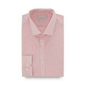 Red Herring - Light Orange Gingham Check Long Sleeve Slim Fi