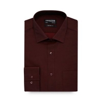 Debenhams  The Collection - Dark red long sleeve tailored fit shirt