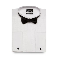 Debenhams  Black Tie - White regular fit pleated shirt and bow tie