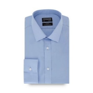 The Collection - Big and tall non-iron blue long sleeve slim