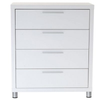 Debenhams  Debenhams - White gloss Maxi 4 drawer chest