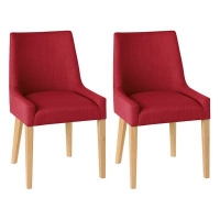 Debenhams  Debenhams - Pair of red Ella upholstered tub dining chairs